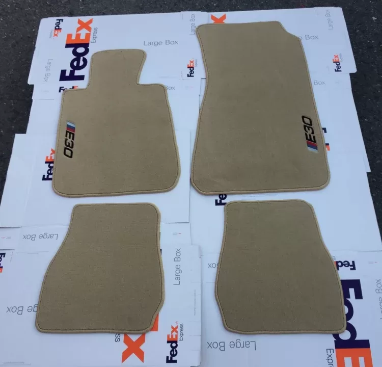 For BMW E30 Velour Floor mat mats carpet Beige set of4 Coupe Convertible (cabrio) M3 198694
